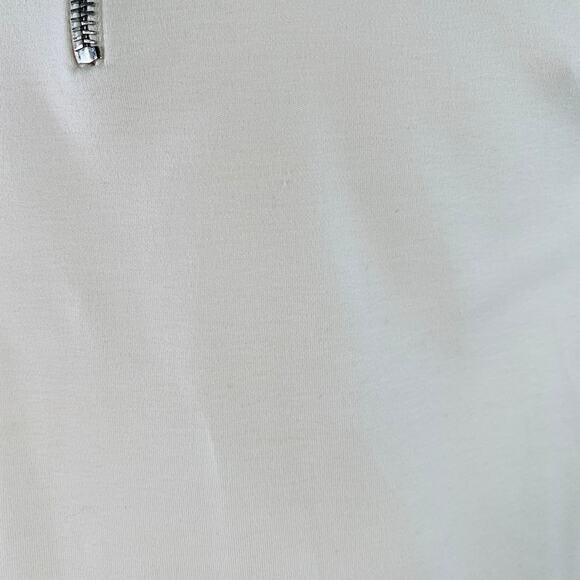 BRUNELLO CUCINELLI Size M Cream Cotton Blend Short Sleeve Peplum Casual Top - Picture 7 of 10